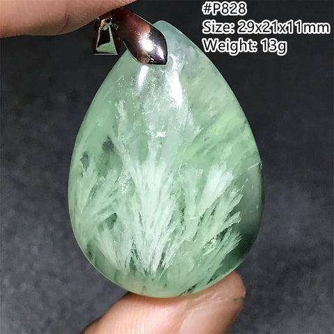 Green Feather Fluorite Pendant-ToShay.org