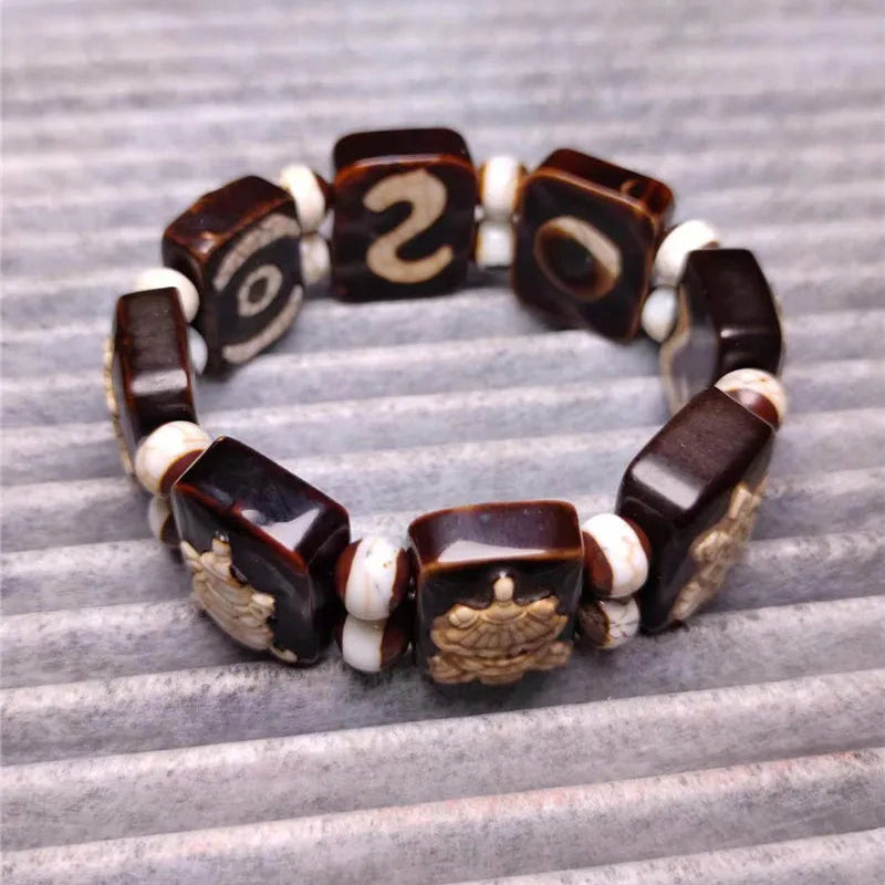 Tibetan Agate Dzi Beads Bracelet-ToShay.org