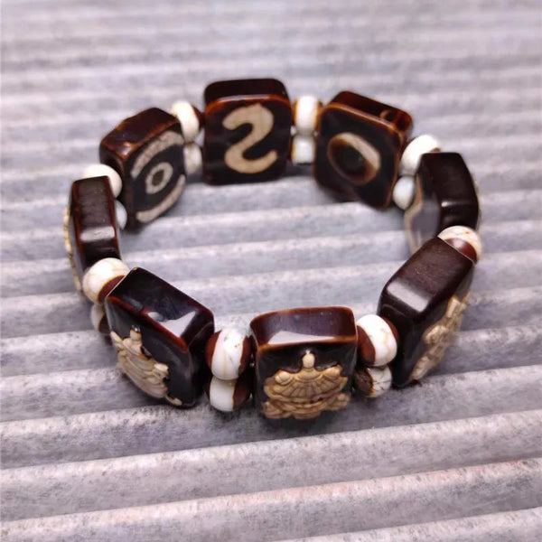 Tibetan Agate Dzi Beads Bracelet-ToShay.org