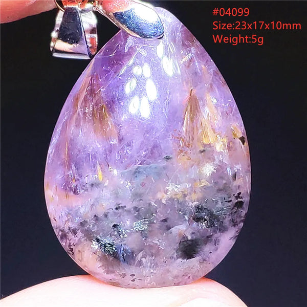 Purple Rutilated Auralite Pendant-ToShay.org