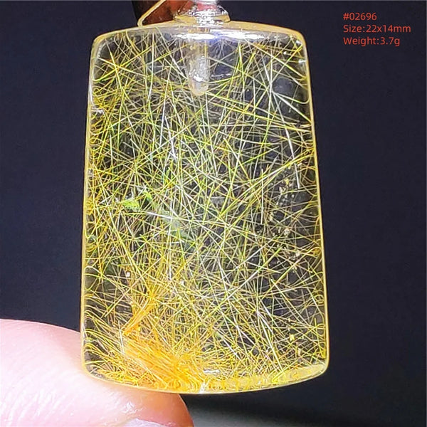 Gold Rutilated Quartz Pendant-ToShay.org