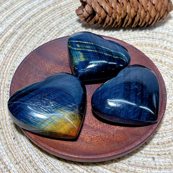 Blue Flash Tiger Eye Heart-ToShay.org