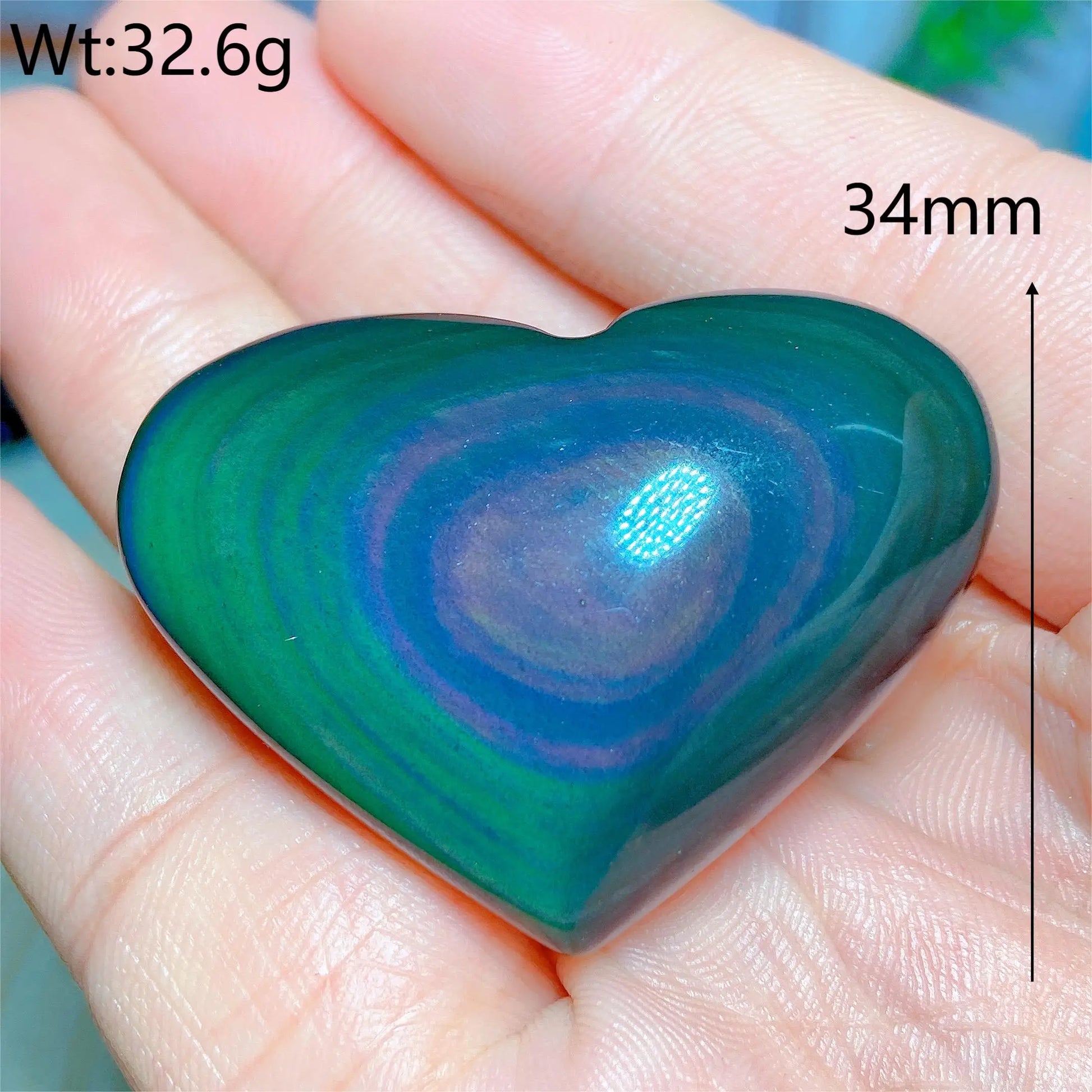 Rainbow Obsidian Heart-ToShay.org