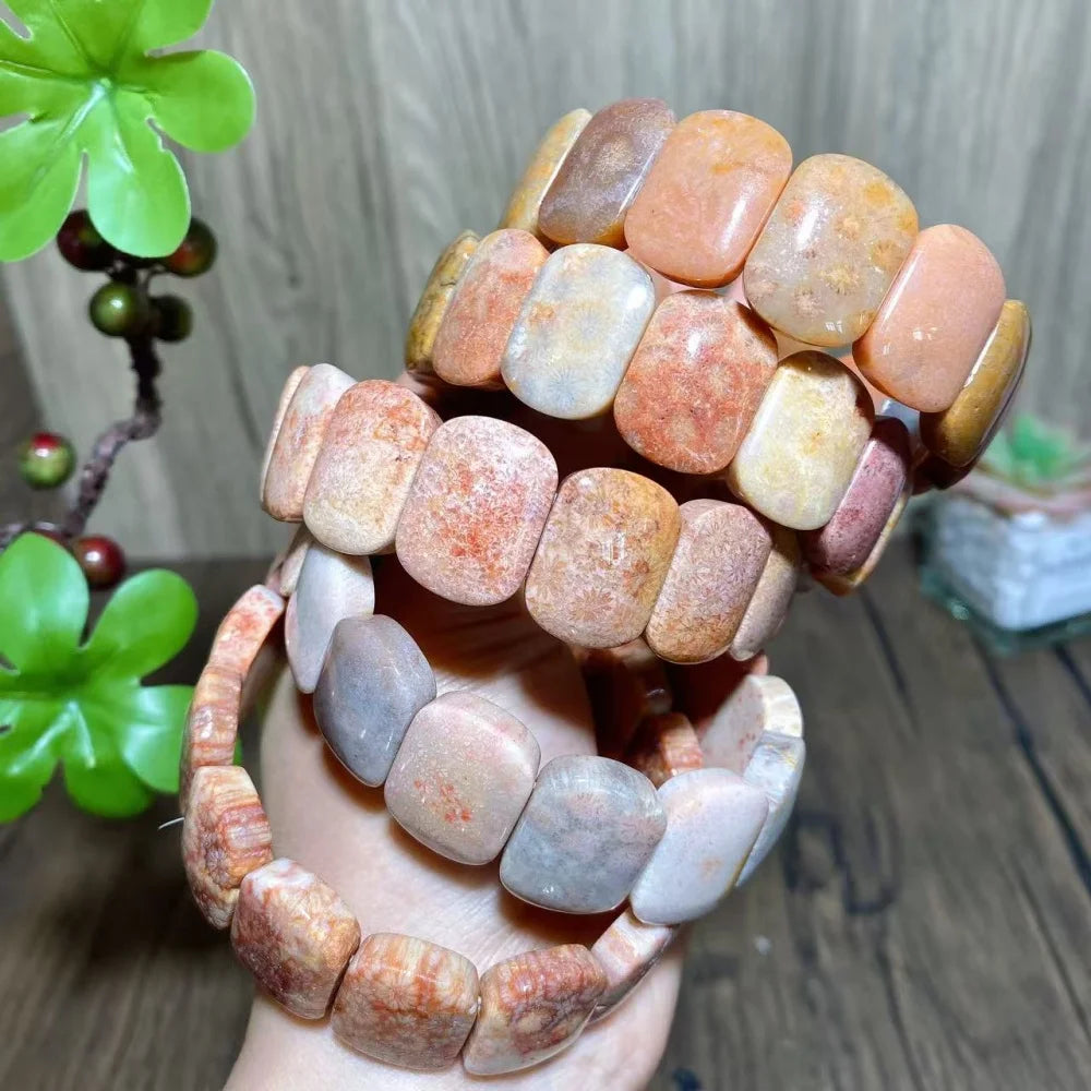 Orange Coral Jade Bracelets-ToShay.org