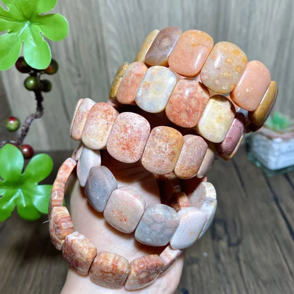 Orange Coral Jade Bracelets-ToShay.org