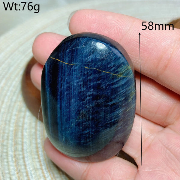 Blue Tiger Eye Palm Stone-ToShay.org