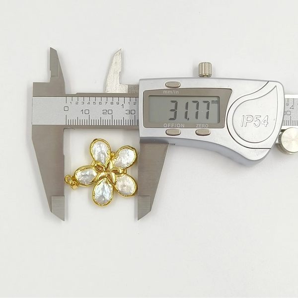 Gold Freshwater Pearl Clover-ToShay.org