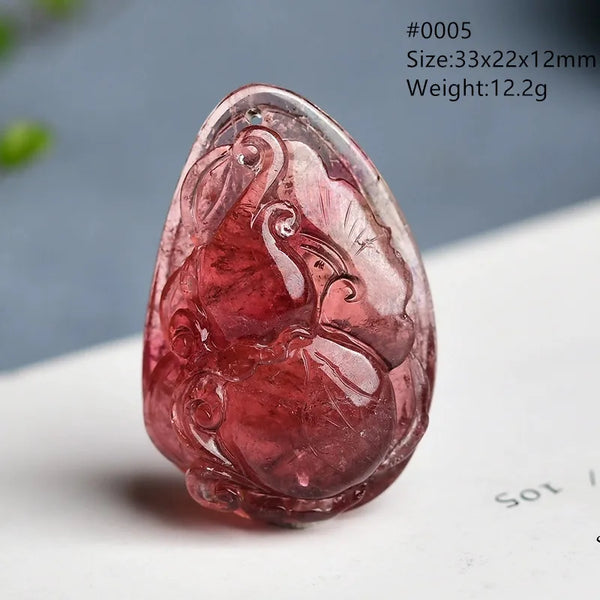 Red Tourmaline Bird Fish Pendant-ToShay.org