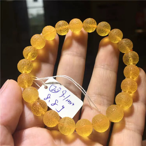 Yellow Amber Bead Bracelet-ToShay.org