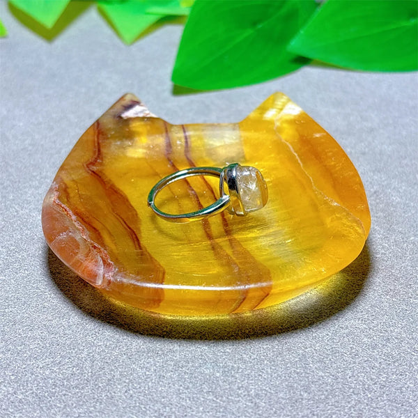 Yellow Fluorite Catface Bowl-ToShay.org