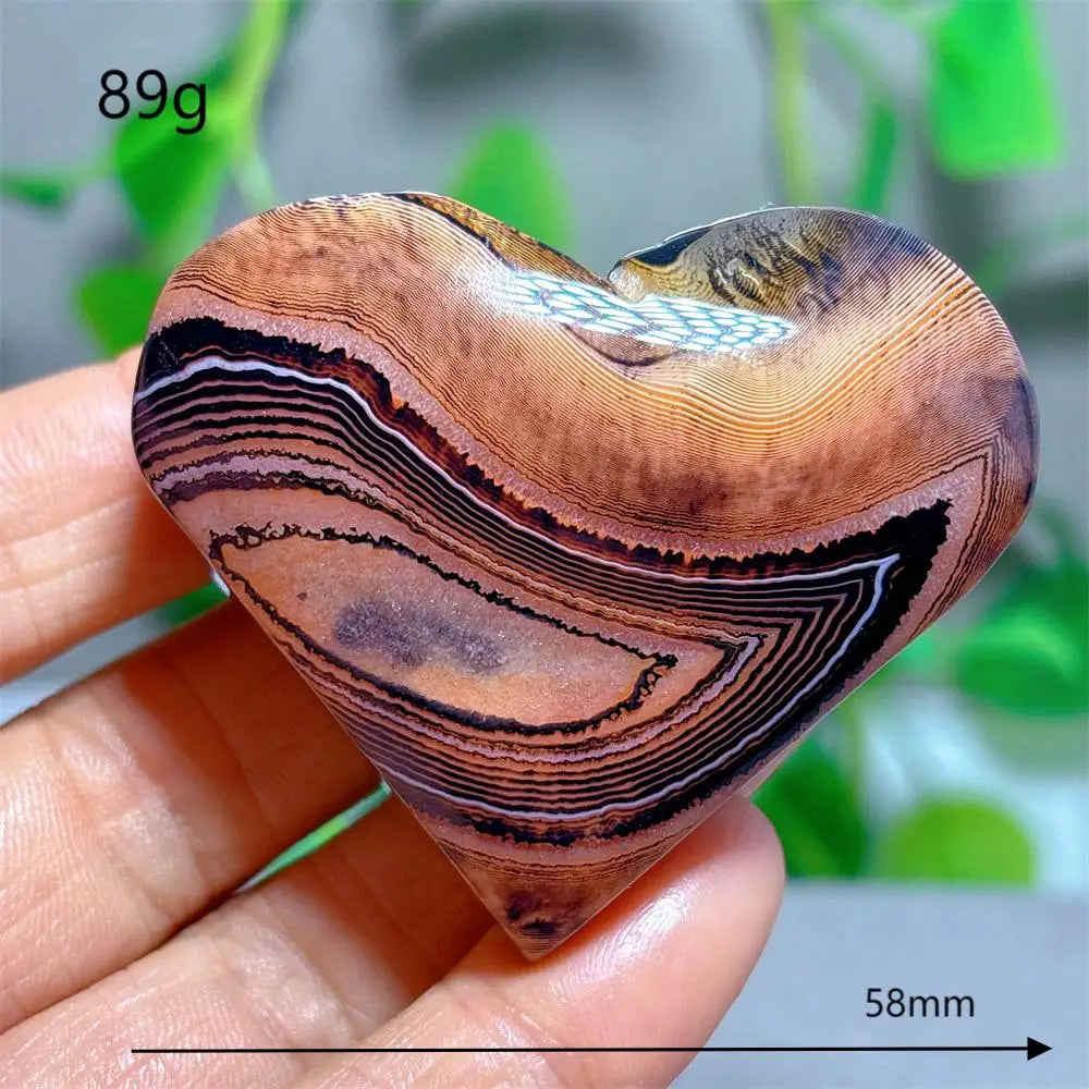 Red Black Silk Agate Heart-ToShay.org
