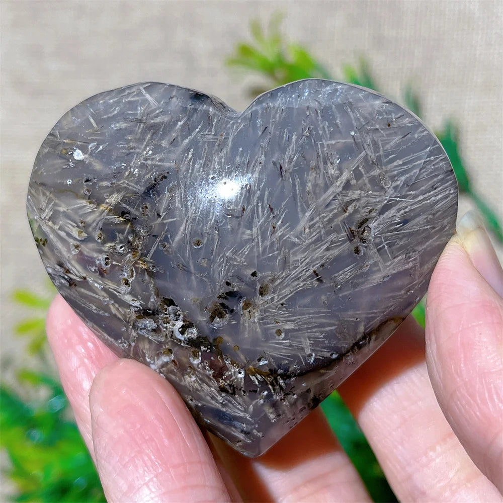 Yellow Hair Agate Heart-ToShay.org