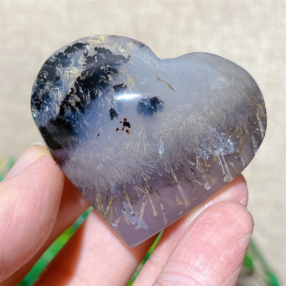 Yellow Hair Agate Heart-ToShay.org