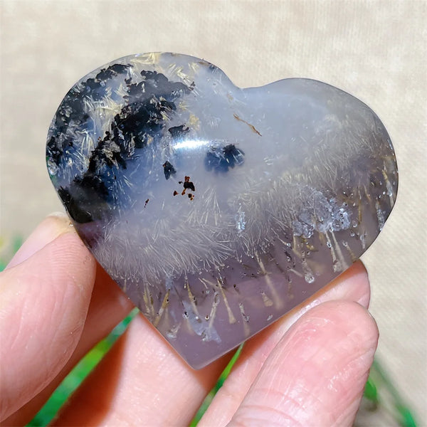 Yellow Hair Agate Heart-ToShay.org