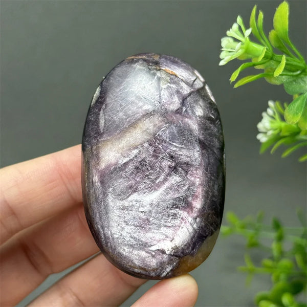 Purple Lepidolite Palm Stone-ToShay.org