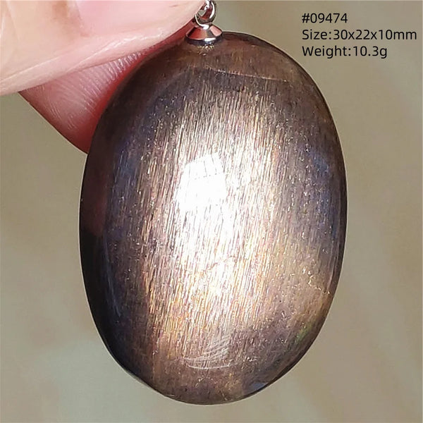 Black Sunstone Moonstone Pendant-ToShay.org