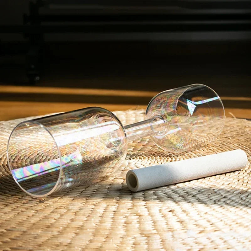 Transparent Crystal Singing Bowl Hand-held Yoga Meditation Singing Bowls Double Headed Sound Healing Percussion Instruments-ToShay.org