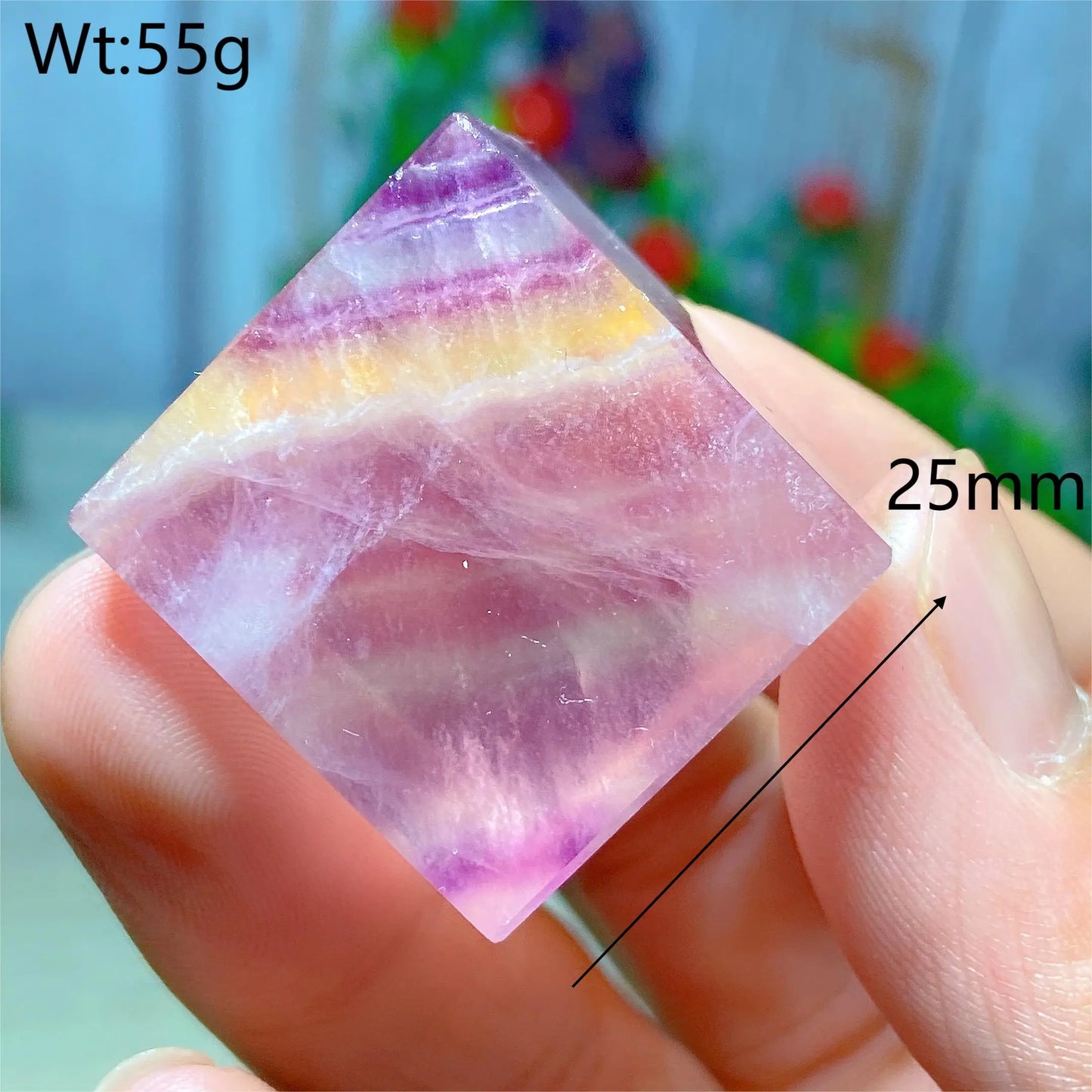 Rainbow Fluorite Cube-ToShay.org