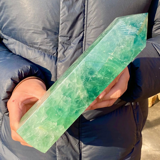 Green Fluorite Crystal Column-ToShay.org