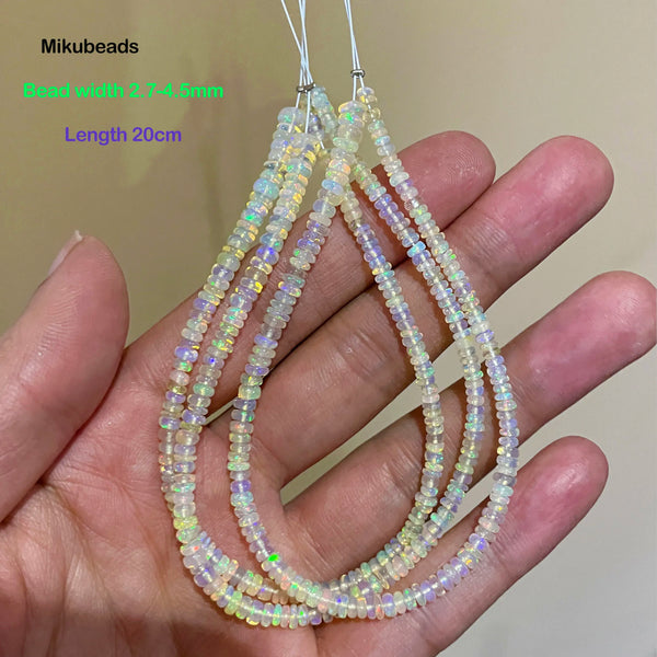 White Opal Rondelle Beads-ToShay.org