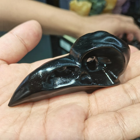 Black Obsidian Raven Skull-ToShay.org