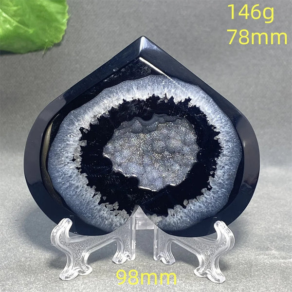 Black Agate Geode Heart-ToShay.org