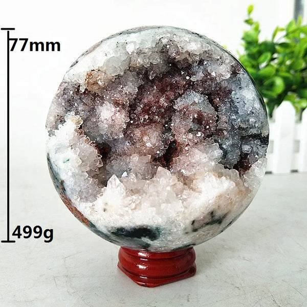 Pink Amethyst Geode Crystal Ball-ToShay.org