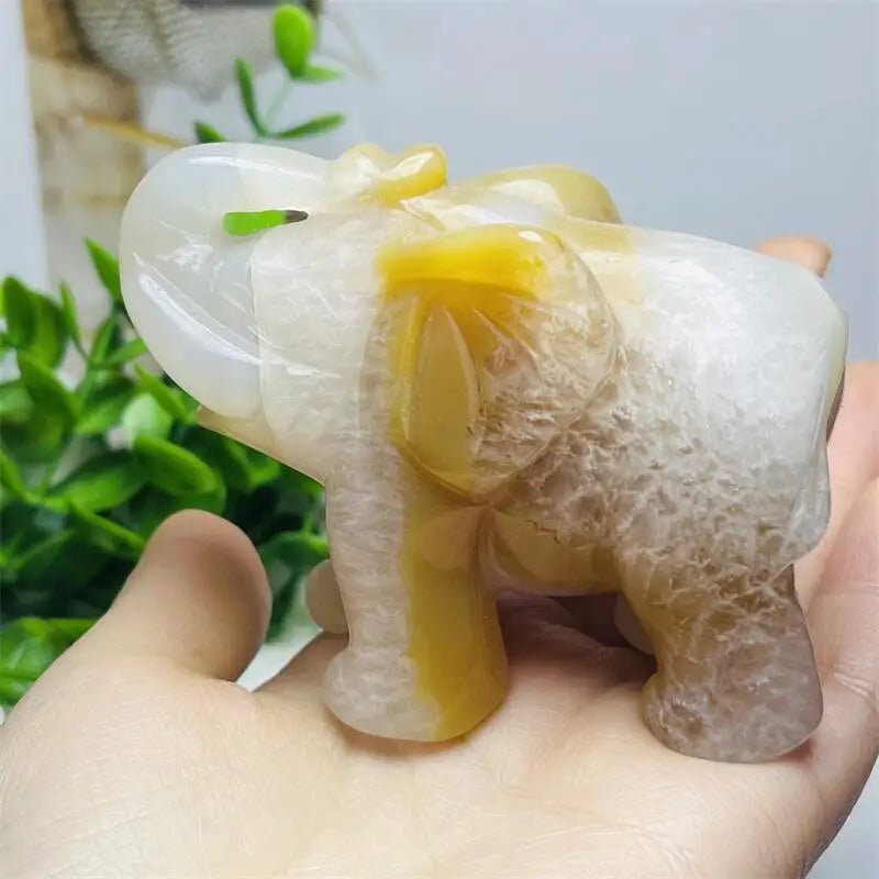 White Agate Elephant-ToShay.org