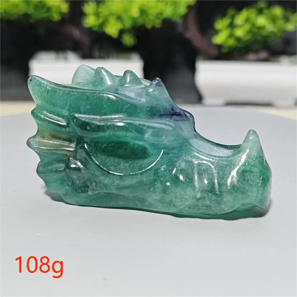 Rainbow Fluorite Dragon Skull-ToShay.org