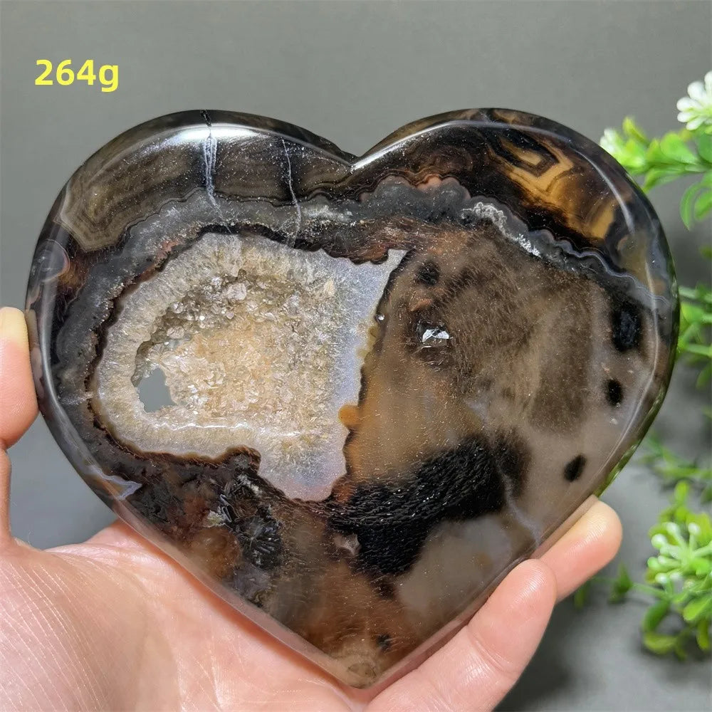 Black Red Striped Agate Heart-ToShay.org