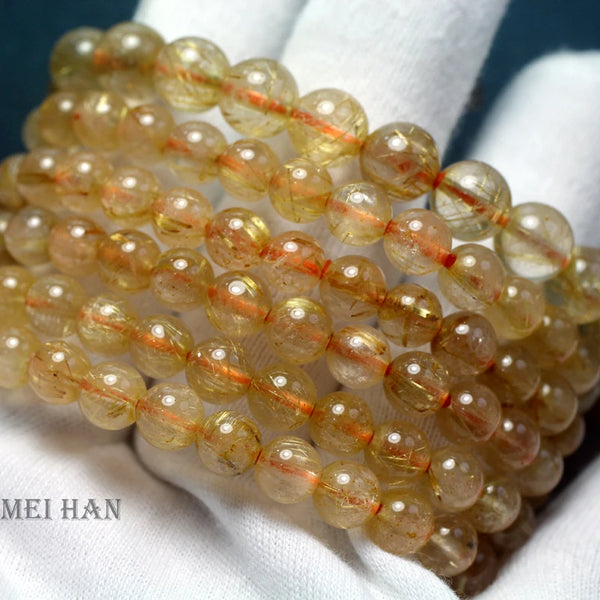 Gold Rutilated Quartz Bracelet-ToShay.org