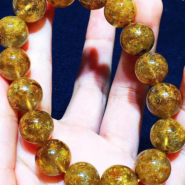 Gold Rutilated Flower Bracelet-ToShay.org