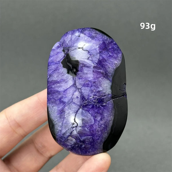 Purple Agate Palm Stone-ToShay.org