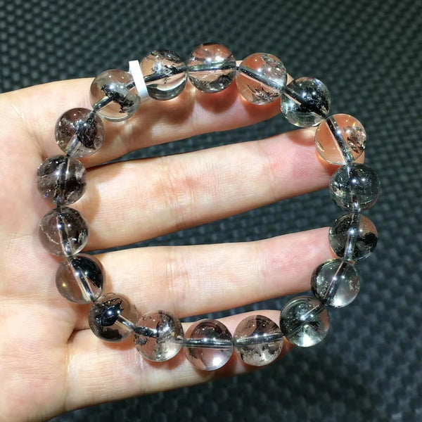 Black Herkimer Diamond Bracelet-ToShay.org