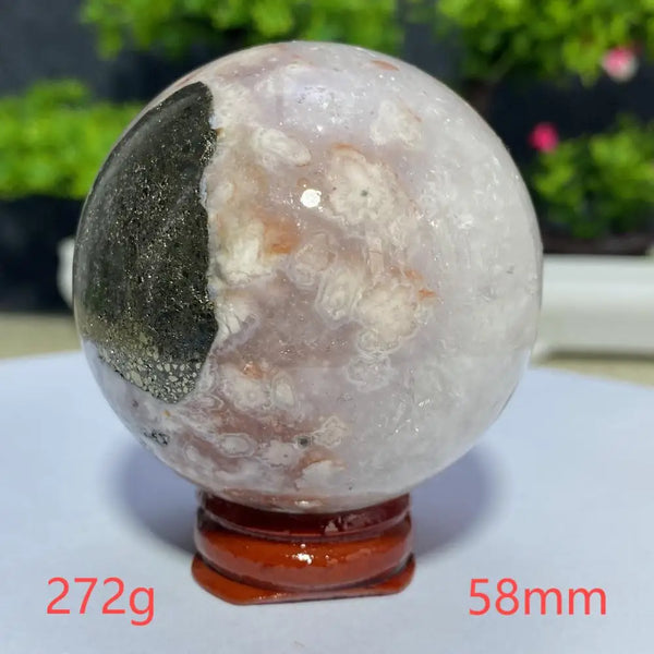 Pink Cherry Blossom Agate Ball-ToShay.org