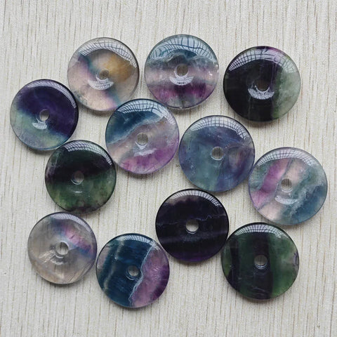 Rainbow Fluorite Donut Beads-ToShay.org