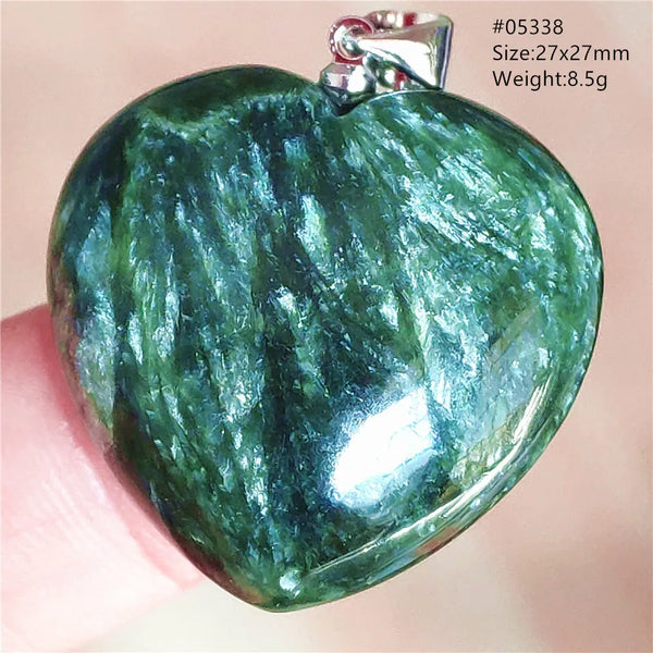 Green Seraphinite Heart Pendant-ToShay.org