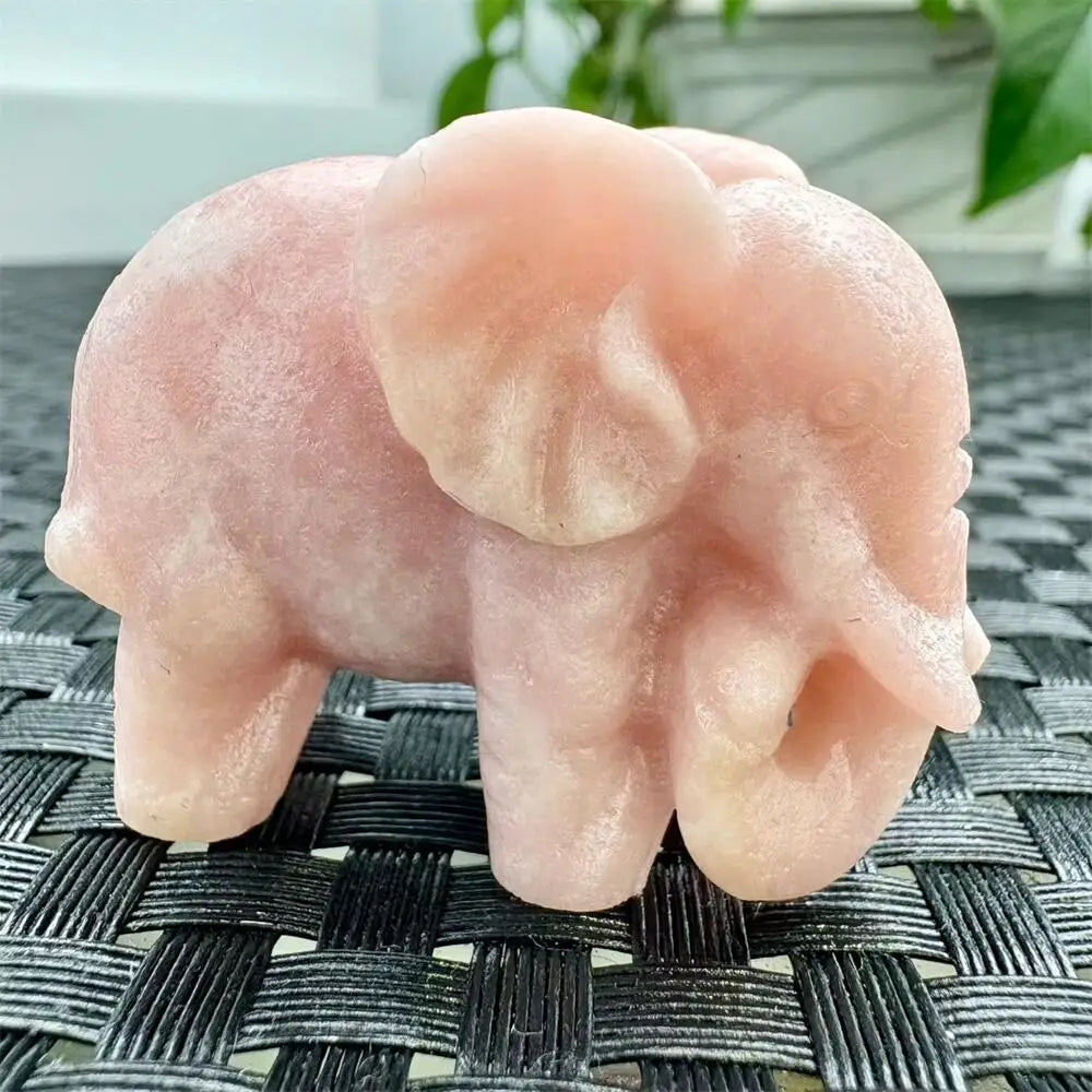 4.8cm 4.8cm Natural Crystal Quartz Elephant Carving - Reiki Healing Gemstone Sculpture Mineral Artwork for Collection And Gift-ToShay.org