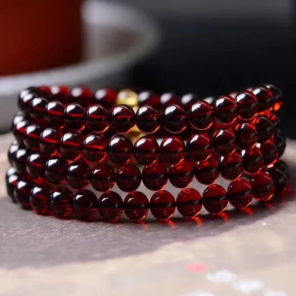 Red Amber Buddha Beads-ToShay.org