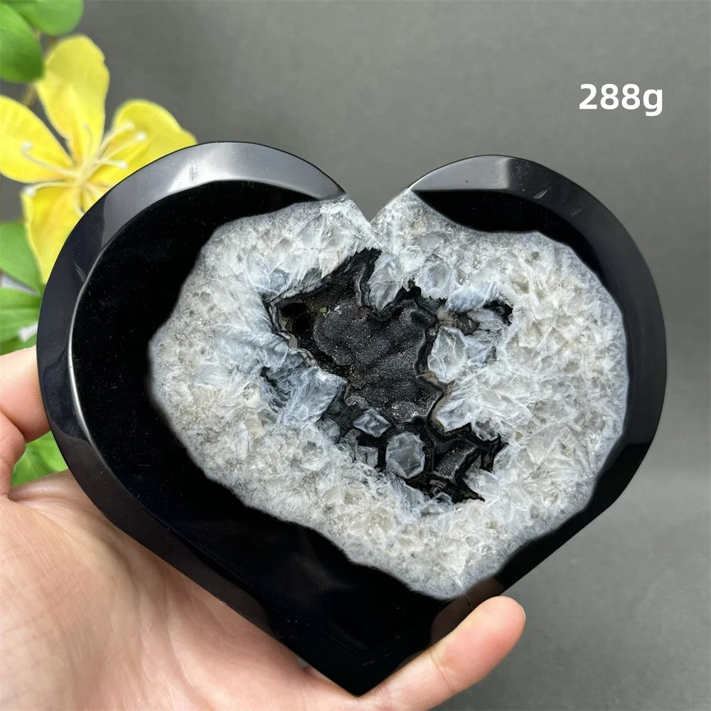 Black Agate Crystal Heart-ToShay.org