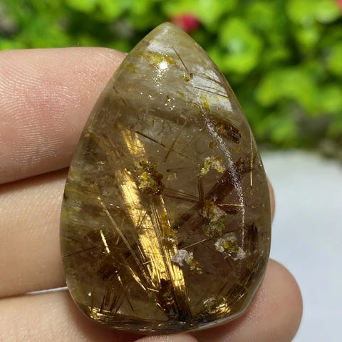 Gold Hair Rutilated Quartz Pendant-ToShay.org
