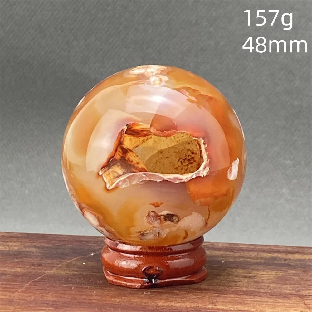 Red Cherry Blossom Agate Ball-ToShay.org
