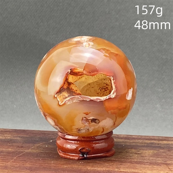 Red Cherry Blossom Agate Ball-ToShay.org