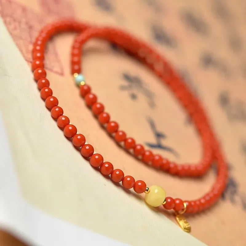 Red Agate Bead Bracelet-ToShay.org