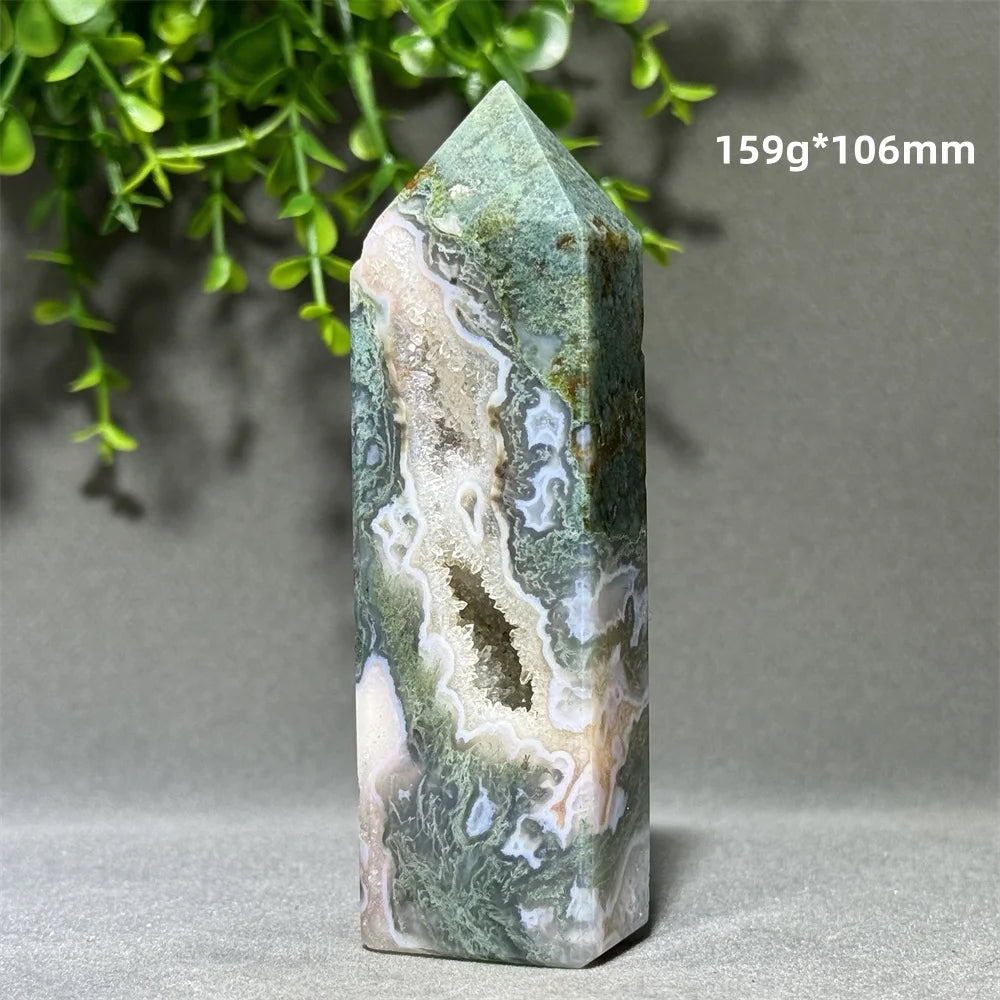 Green Aquatic Agate Tower-ToShay.org