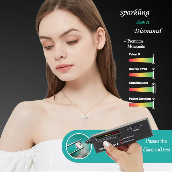 Gold Diamond Cross Necklace-ToShay.org