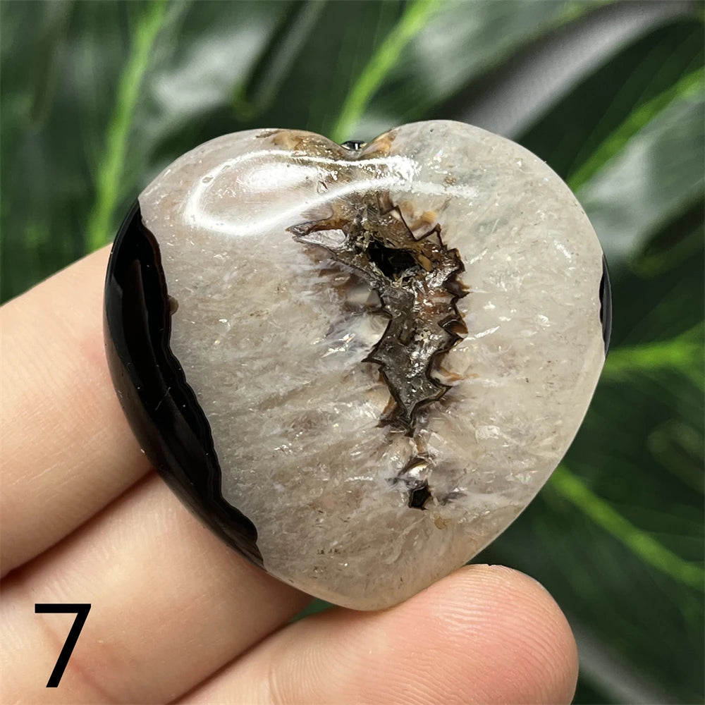 Black Agate Geode Heart-ToShay.org