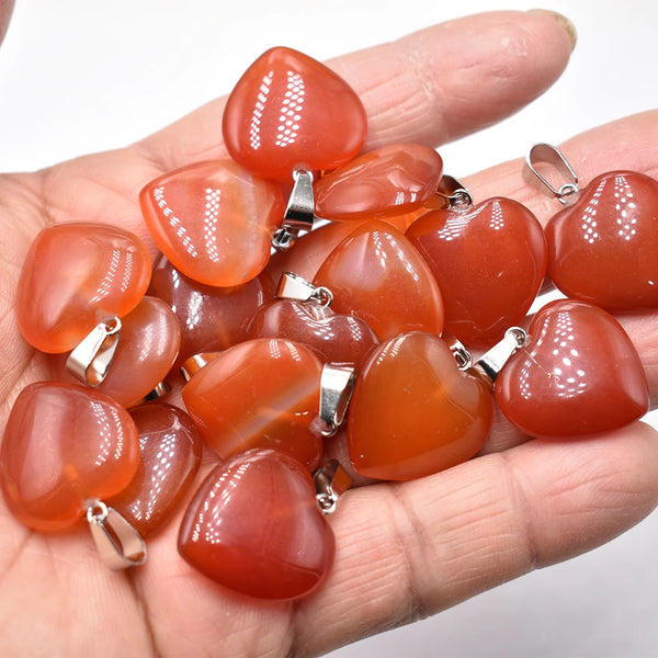Red Agate Heart Pendants-ToShay.org