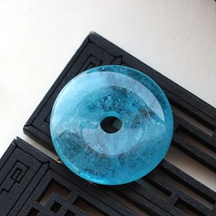 Blue Aquamarine Donut Pendant-ToShay.org