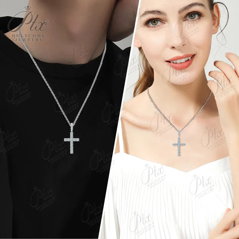 Silver Diamond Cross Pendant-ToShay.org